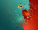 Heart wallpaper red bg for deskop laptot